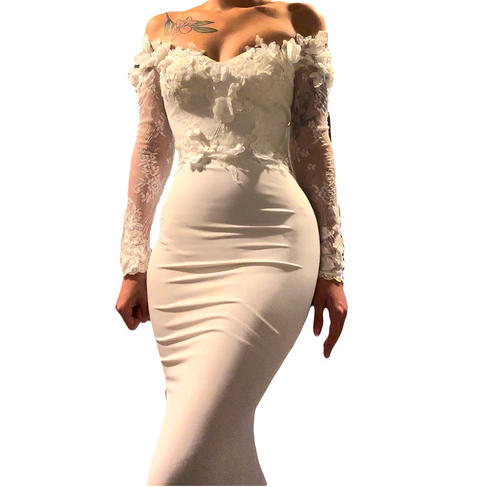 Floral wedding dress